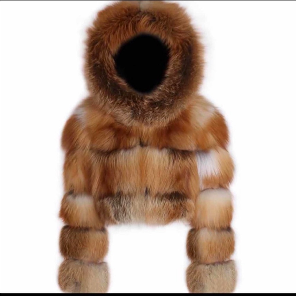 Natural Red Fox Fur Bomber jacket